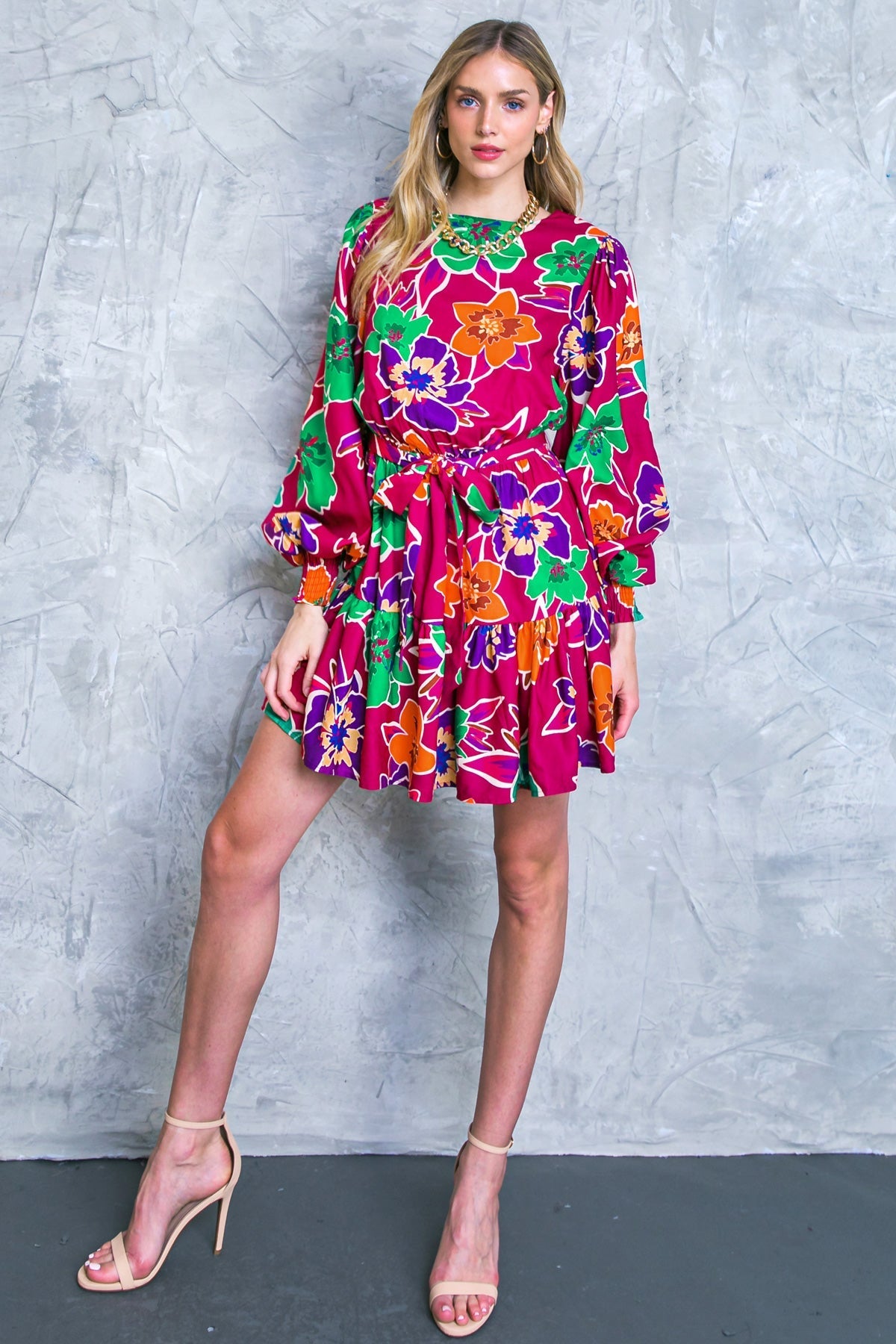 ELEVATED ATTITUDE WOVEN MINI DRESS Flying Tomato